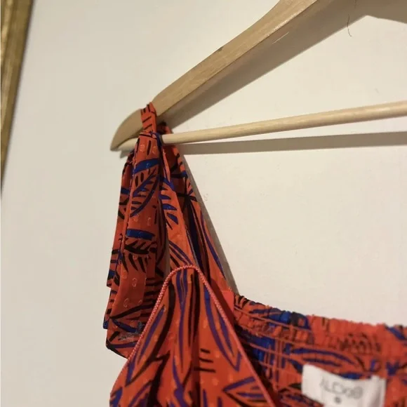 NWT ALEXIS for Target - Size XS - Tropical Leaf Tie Strap Asymmetrical Hem Dress - Picture 10 of 11
